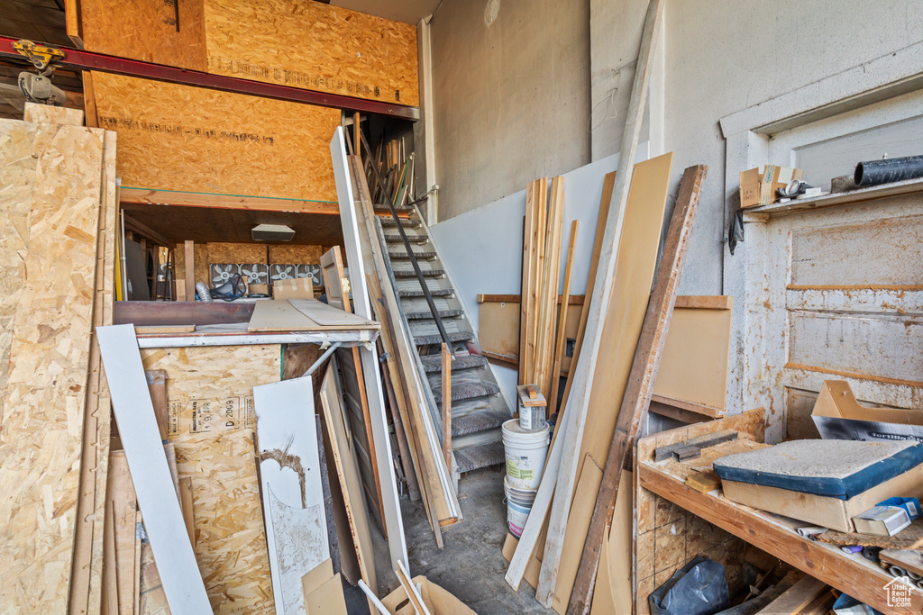 Miscellaneous room featuring stairway