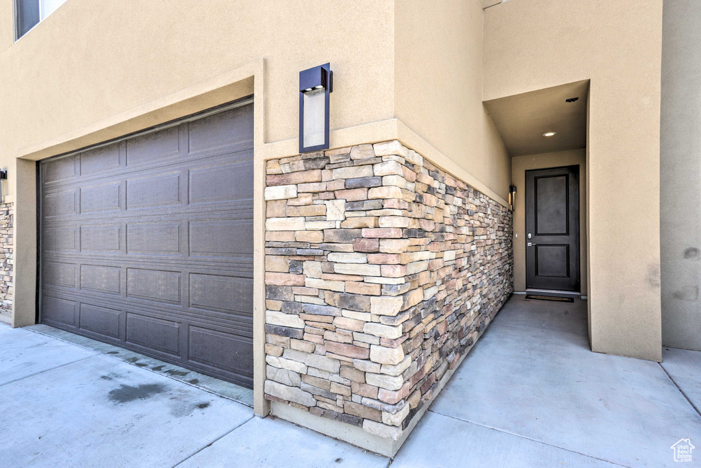 Garage with driveway