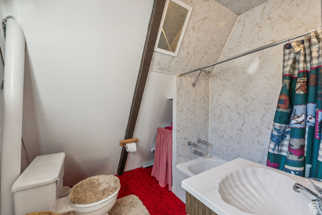 Full bath with a tub to relax in and a shower with shower curtain