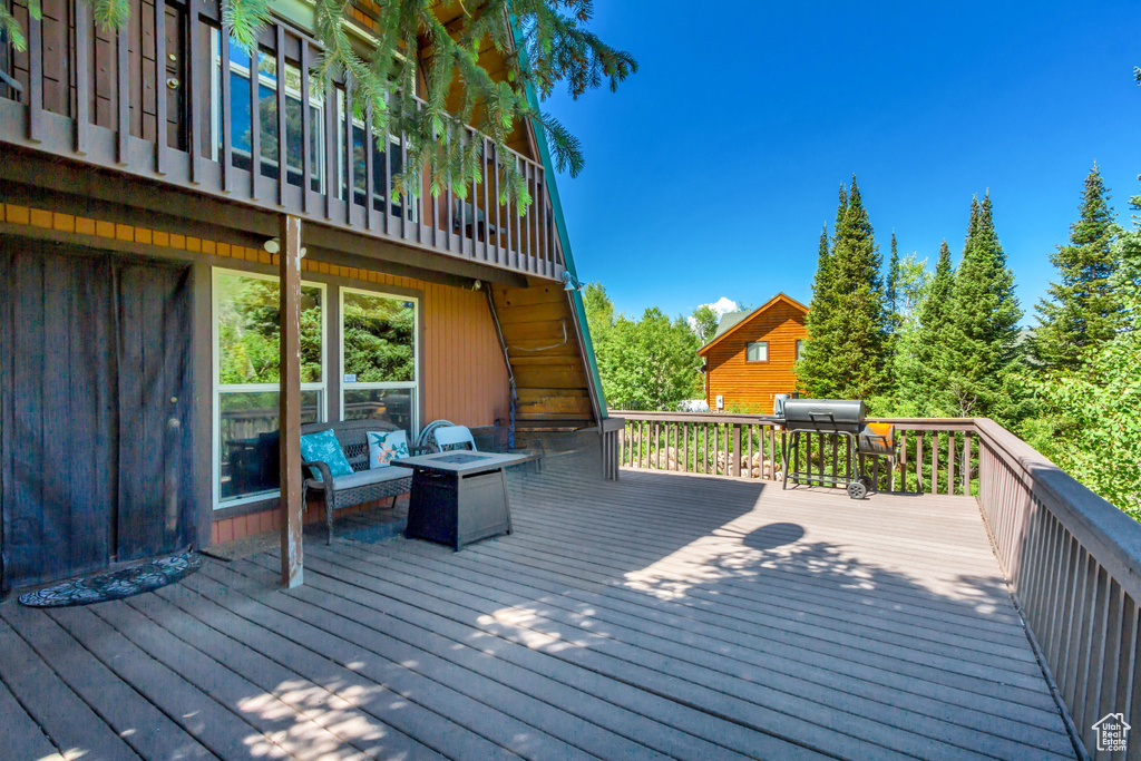 View of wooden deck