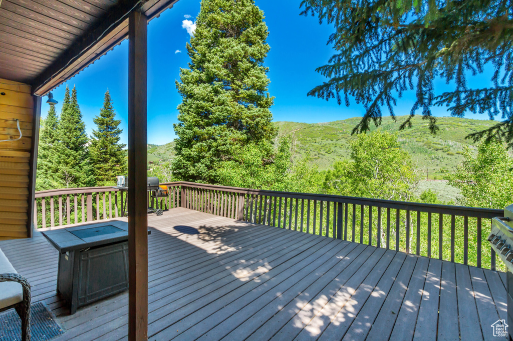 Deck with a mountain view