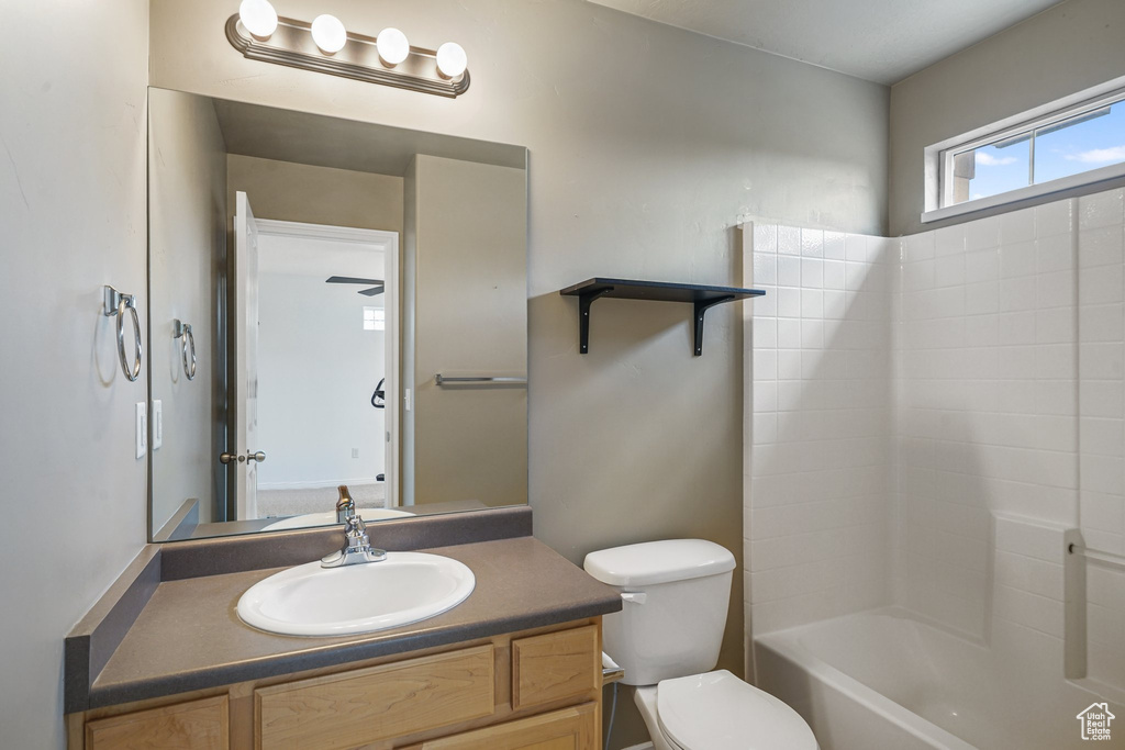 Full bath with vanity and  shower combination