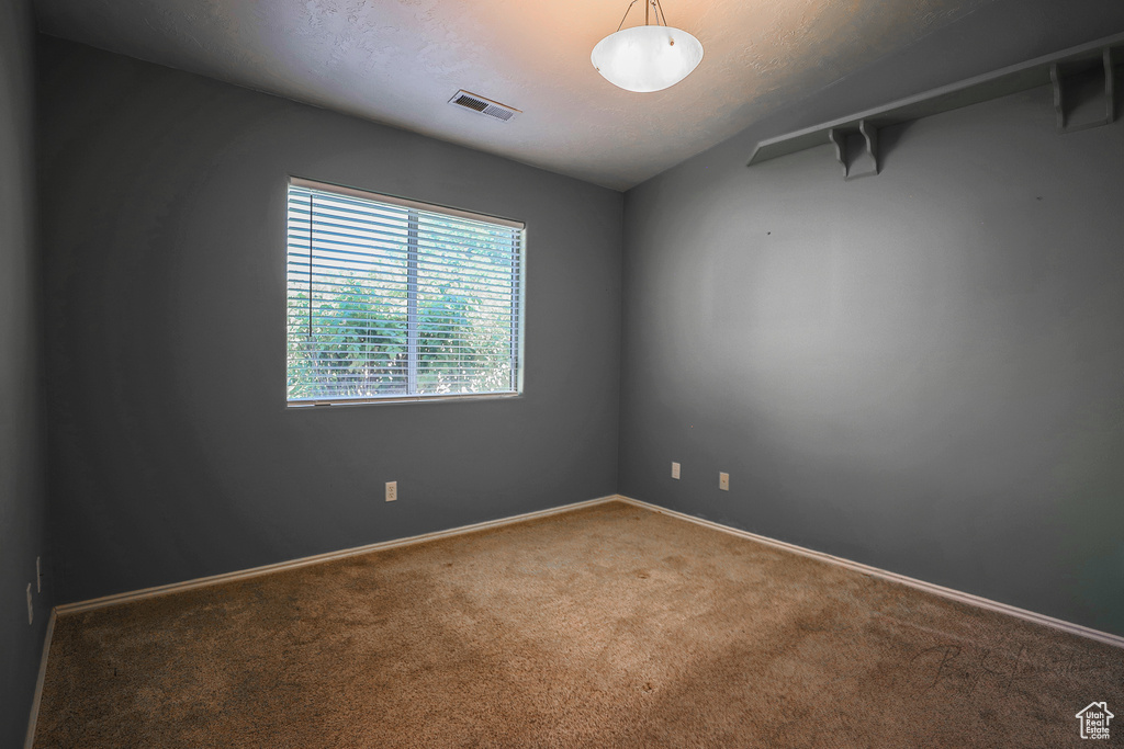 Carpeted empty room with baseboards