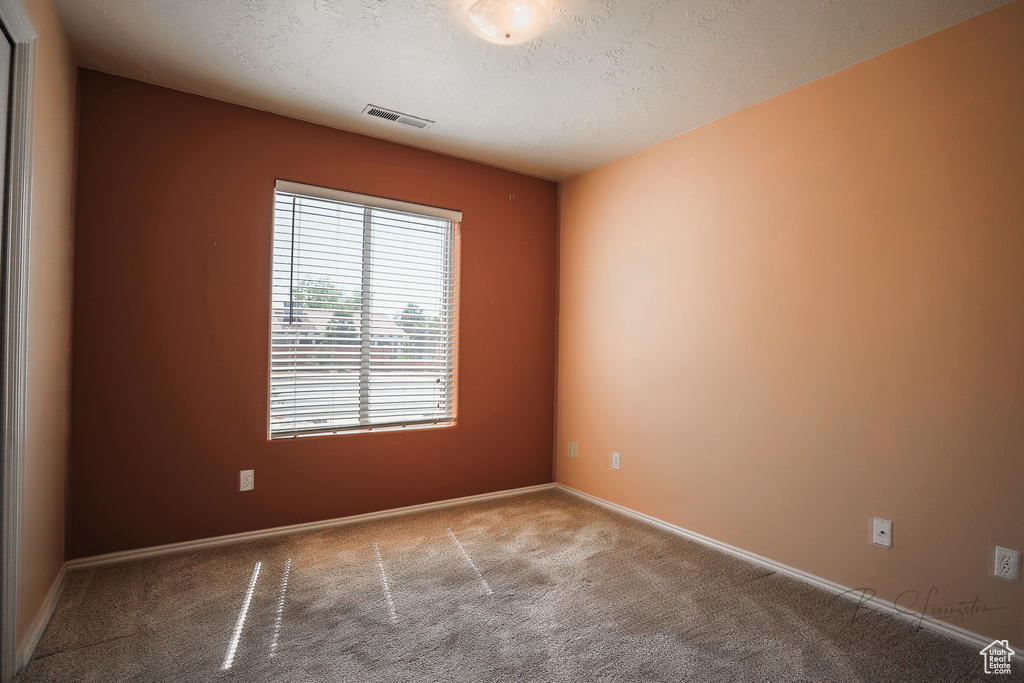 Carpeted spare room with baseboards