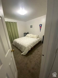 Bedroom with carpet flooring