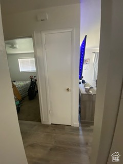 Hall with wood finished floors