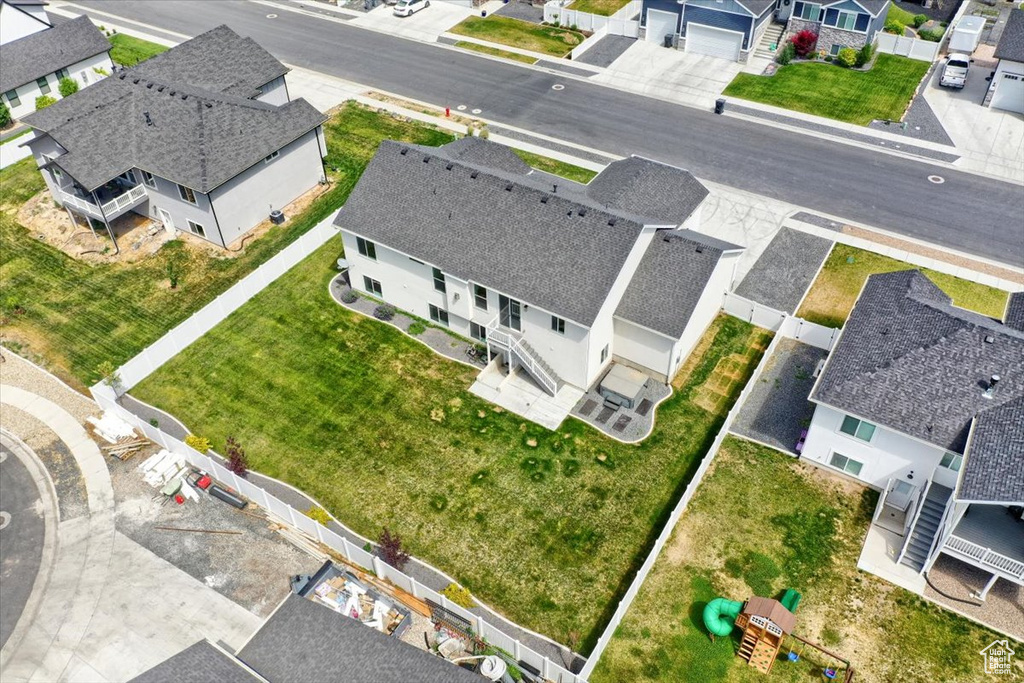 Aerial view of residential area