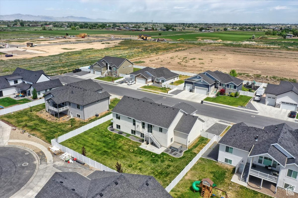 Aerial perspective of suburban area