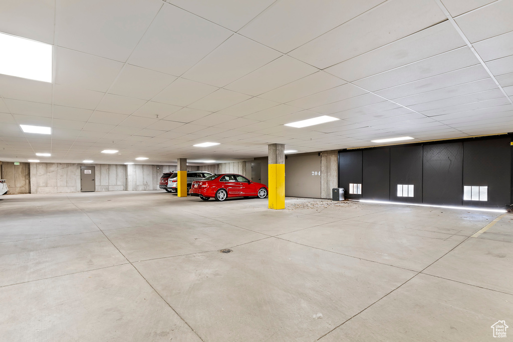 Parking garage with electric panel