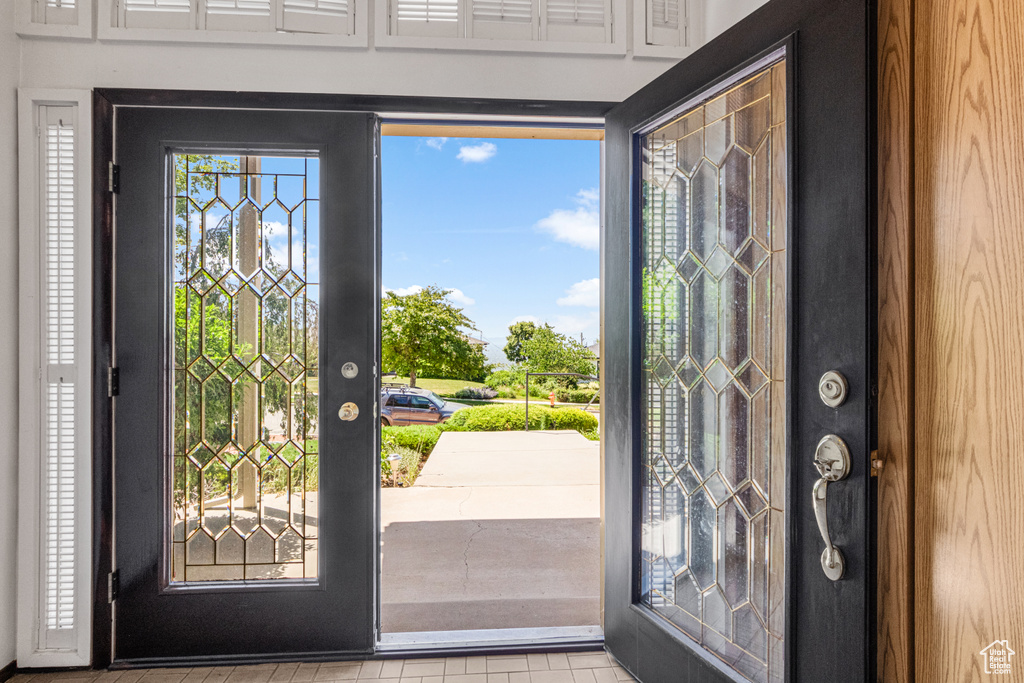 View of tiled foyer entrance