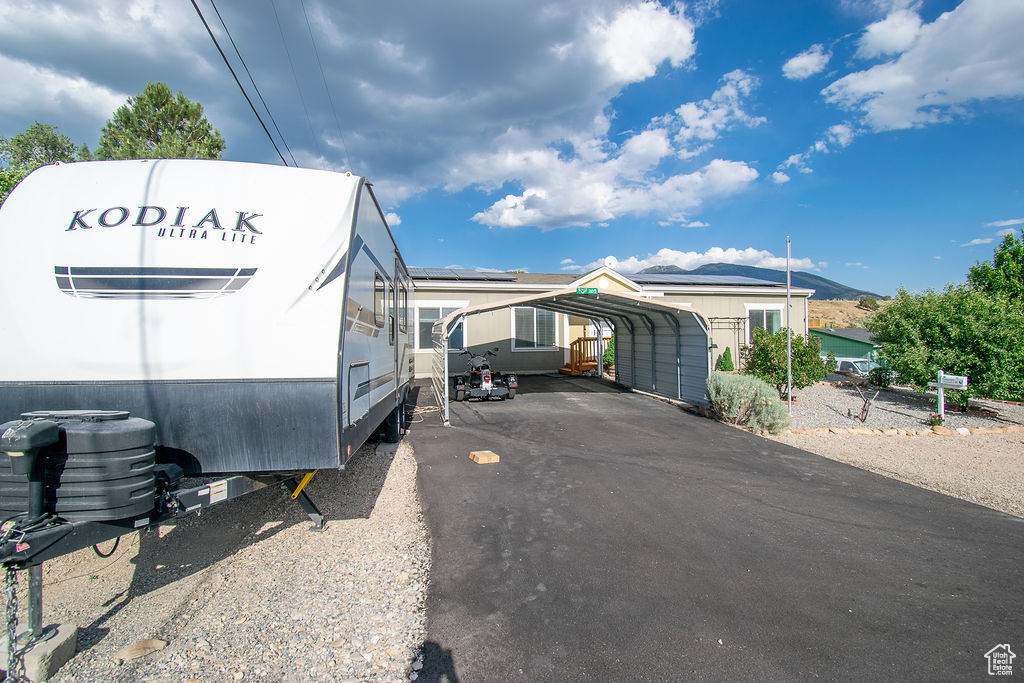 View of asphalt driveway
