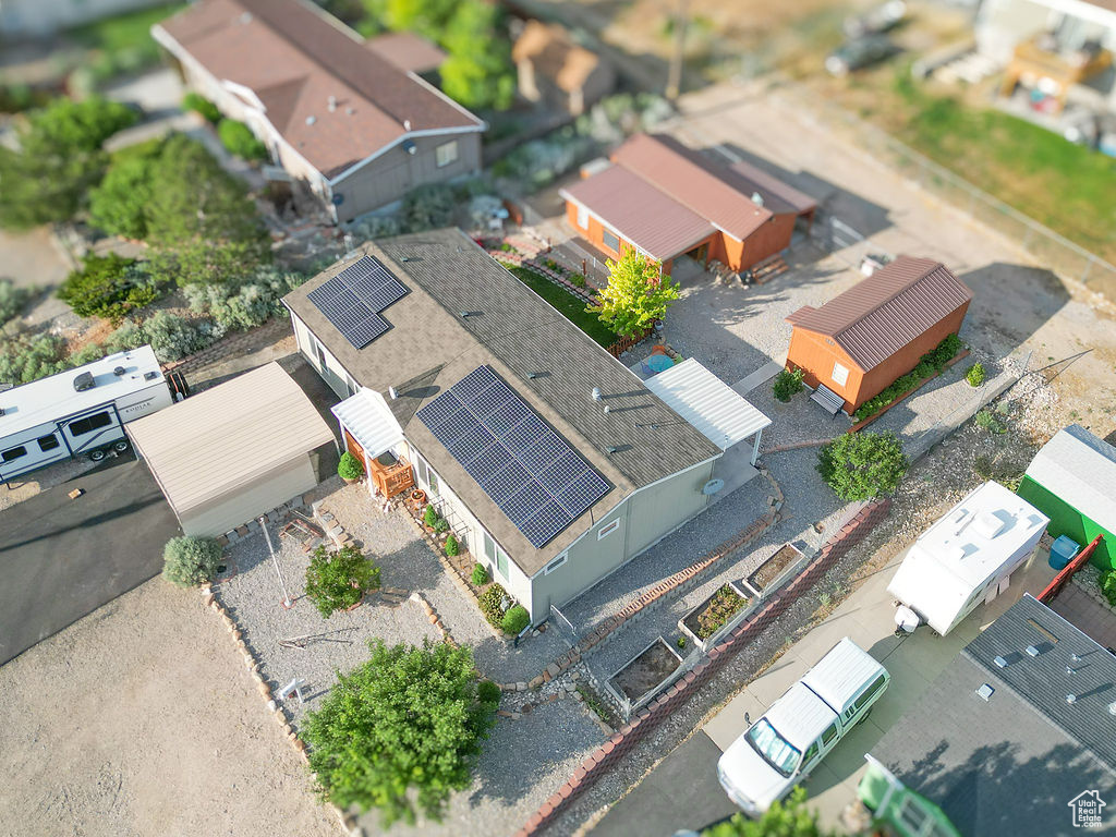Aerial perspective of suburban area