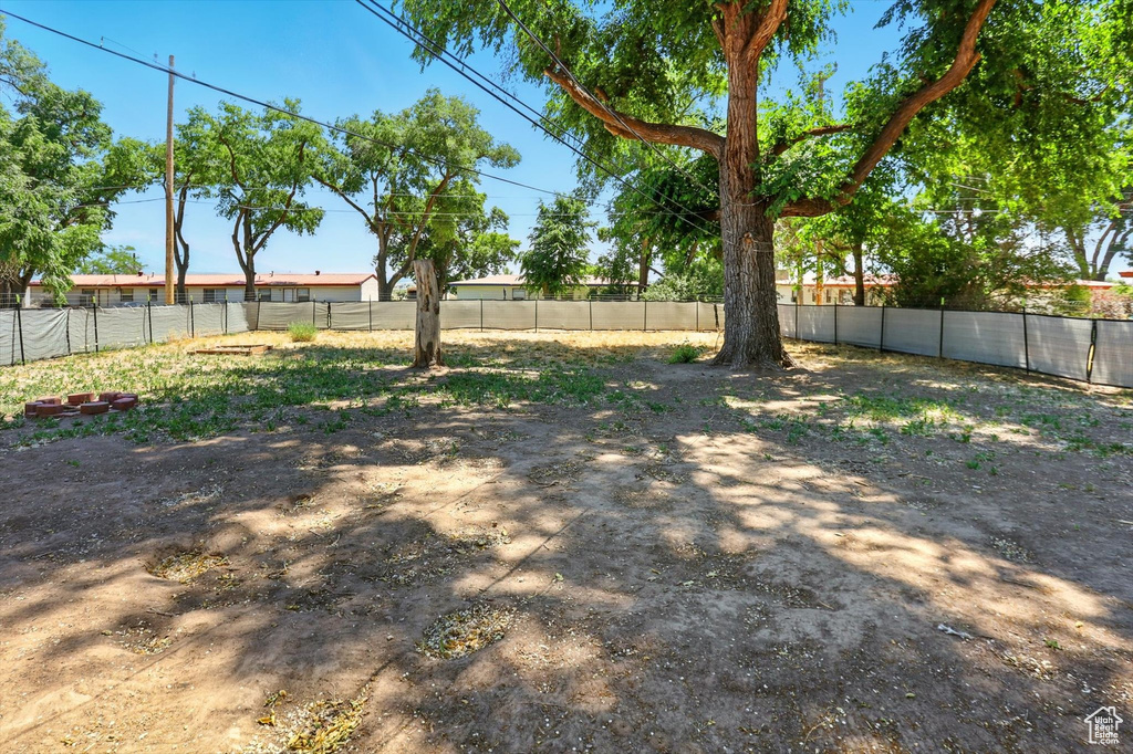 View of fenced backyard
