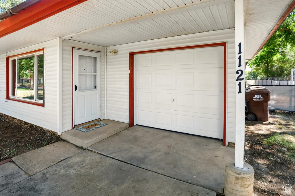 View of garage