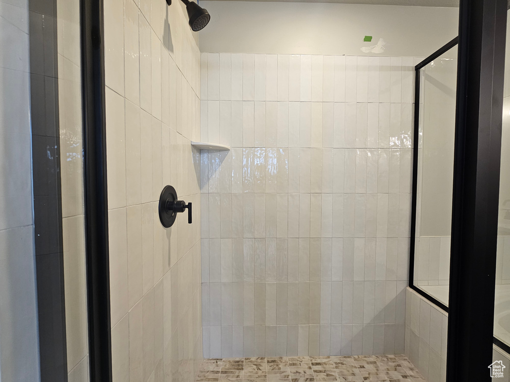 Bathroom with a shower stall