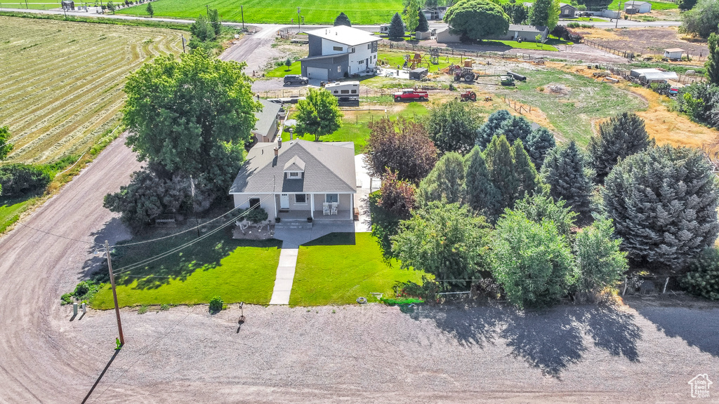 Aerial view of sparsely populated area