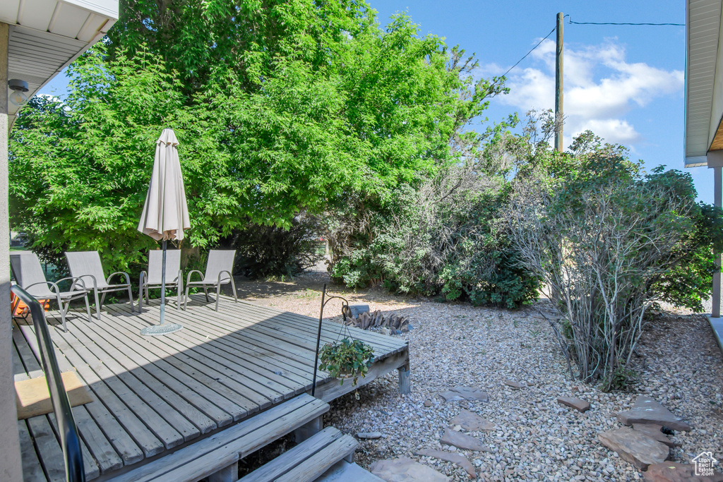 View of wooden deck