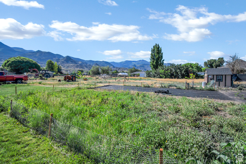 Mountain view featuring rural landscape