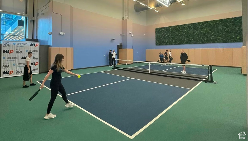 View of tennis court
