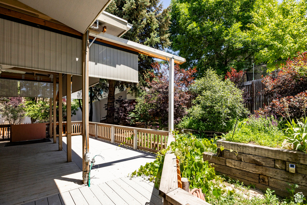 View of wooden deck