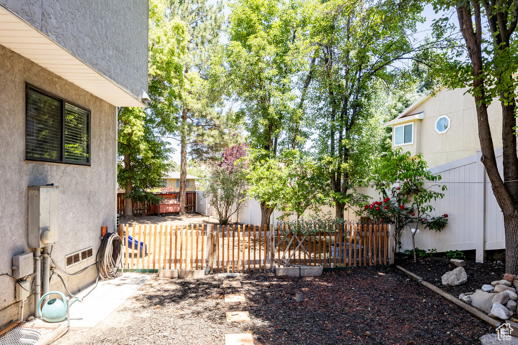 View of fenced yard
