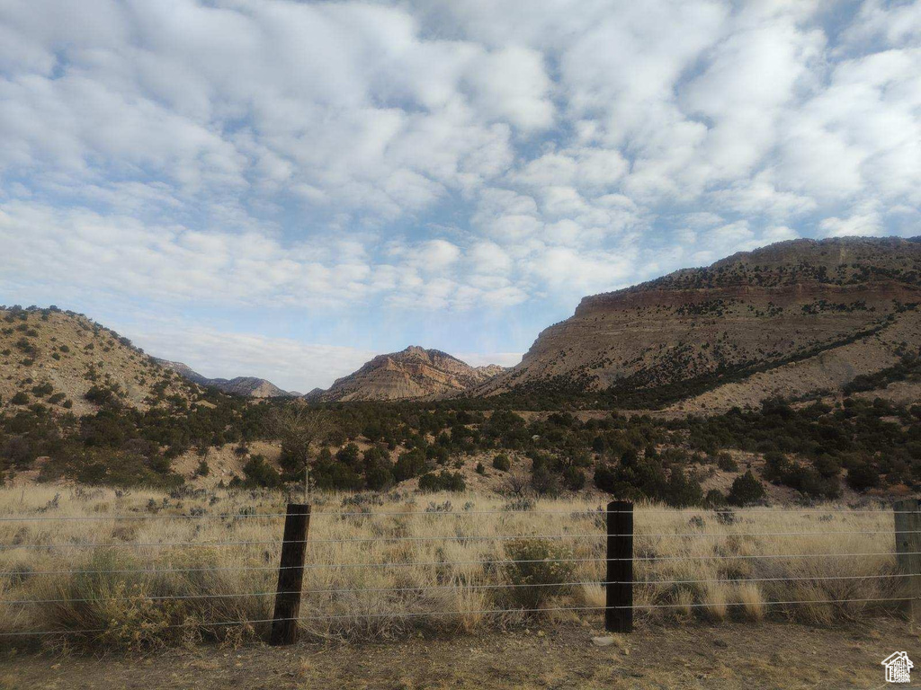 View of mountain background with rural landscape