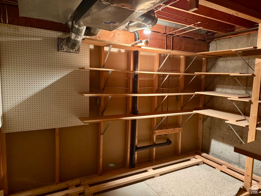 View of unfinished basement