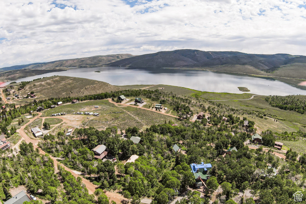 Drone / aerial view of a water and mountain view