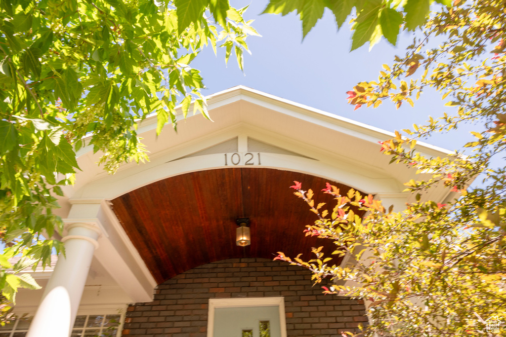 Exterior view of brick siding
