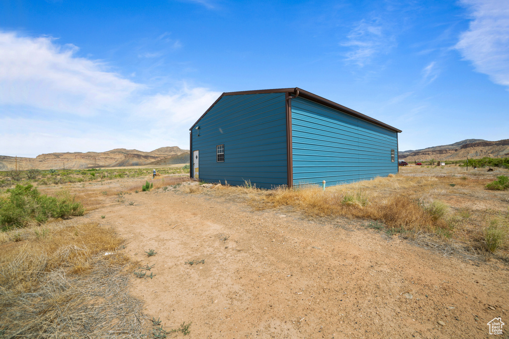 View of outdoor structure with a mountain view