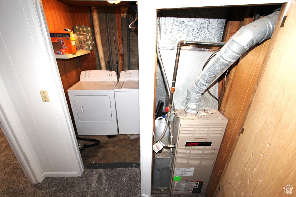 Laundry room with separate washer and dryer