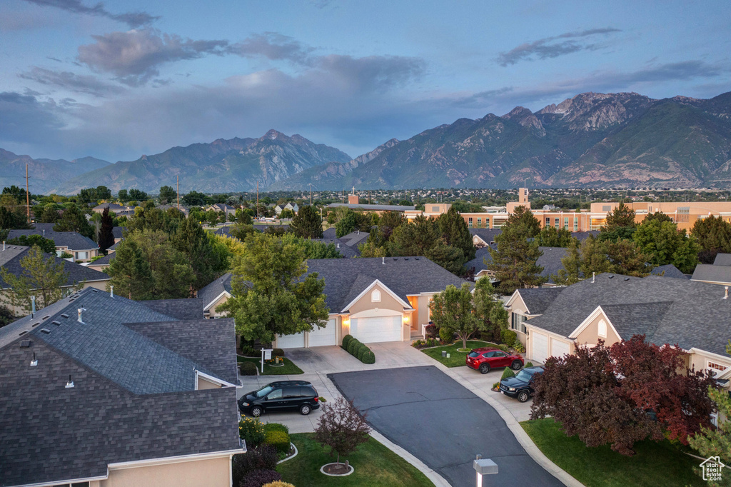 Mountain view featuring nearby suburban area