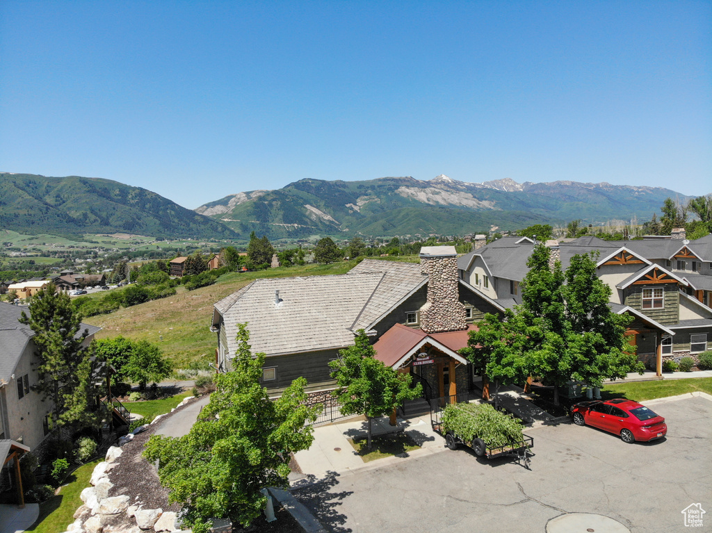 Mountain view with nearby suburban area