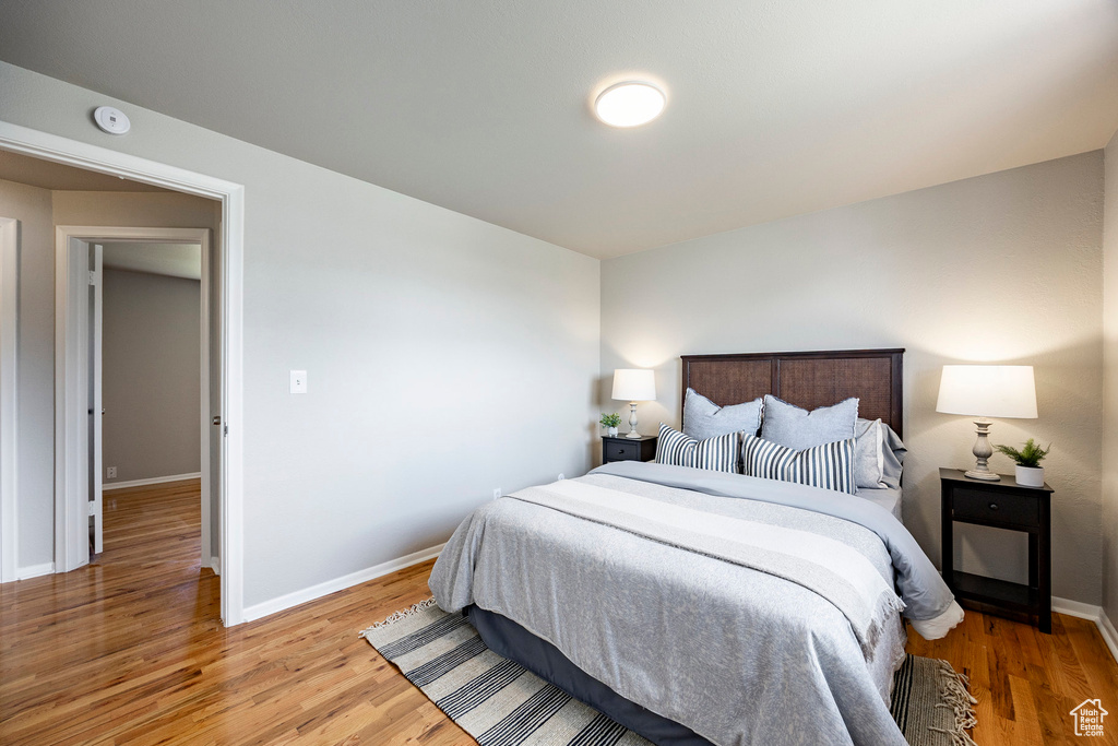Bedroom featuring light wood-style flooring