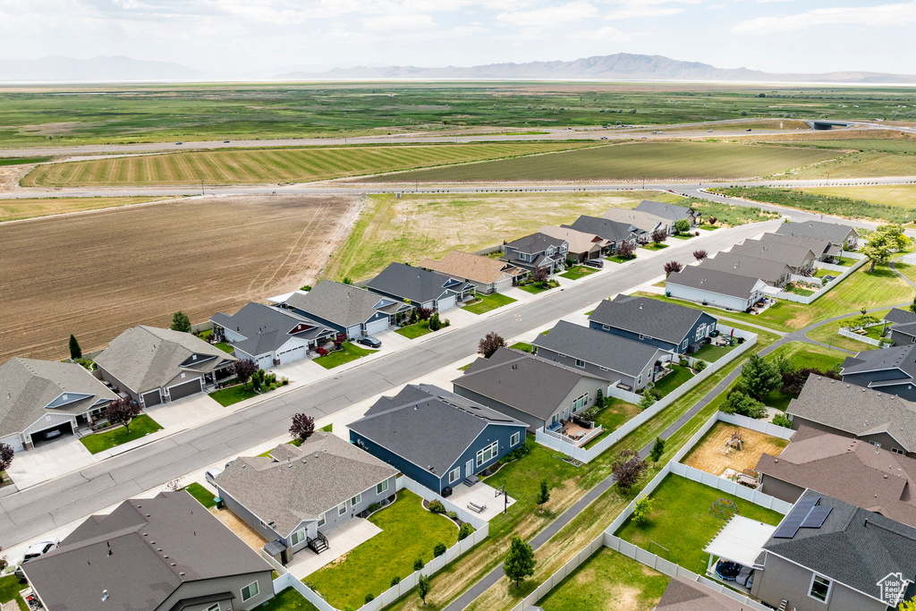Aerial perspective of suburban area