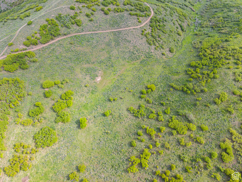 Aerial view of sparsely populated area with a desert landscape