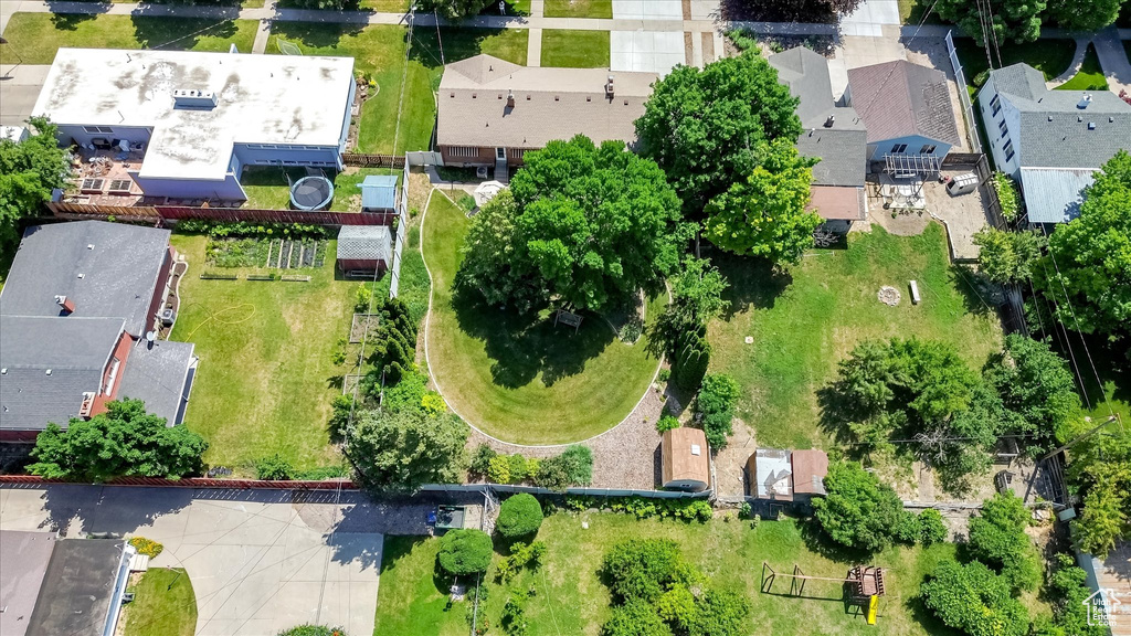 Aerial perspective of suburban area