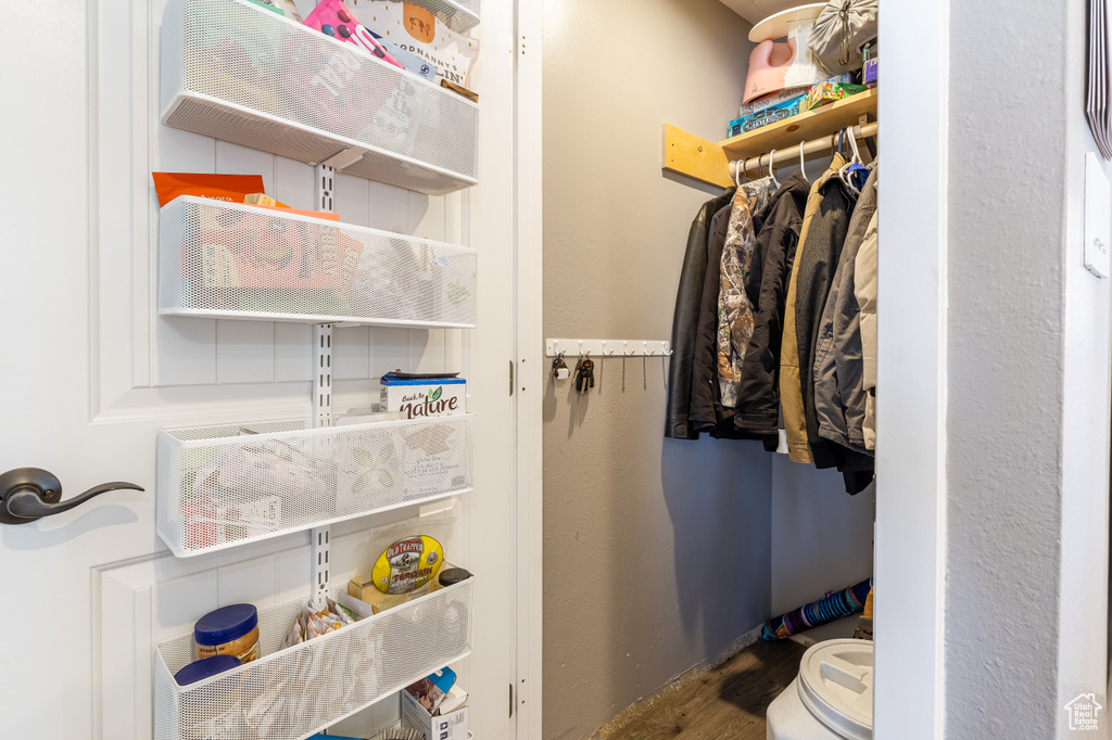 Spacious closet with wood finished floors