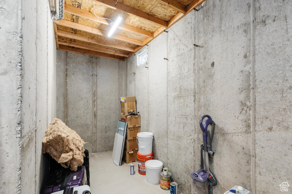 View of unfinished basement