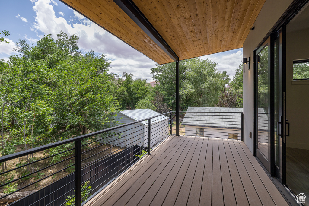 View of wooden deck