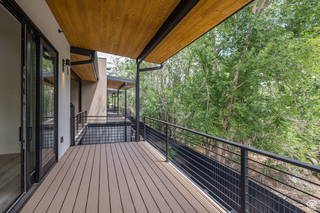 View of wooden deck