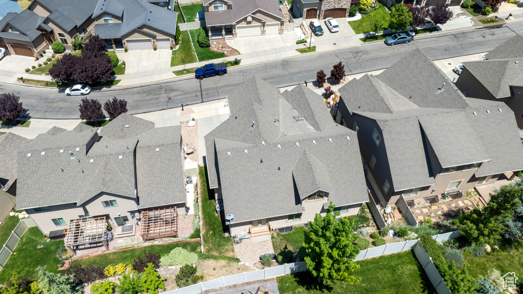Aerial view of residential area