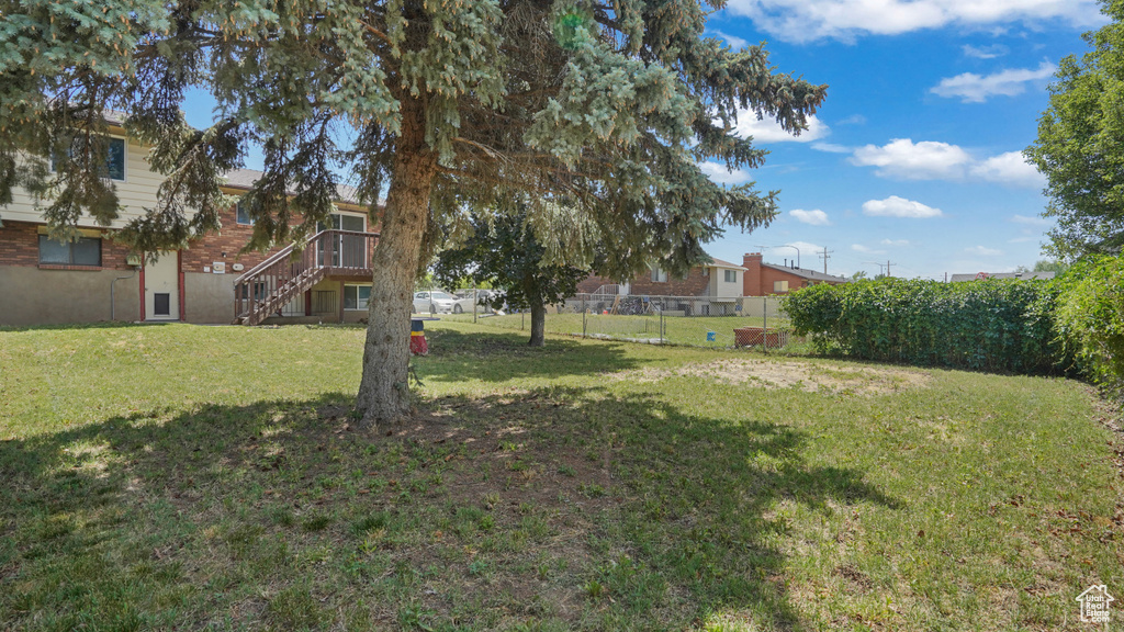 View of yard with stairway
