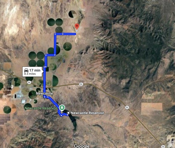 Aerial map of property and surrounding area