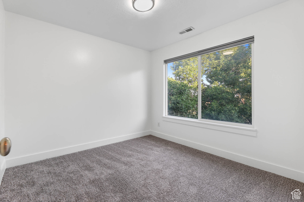 Unfurnished room featuring carpet and baseboards