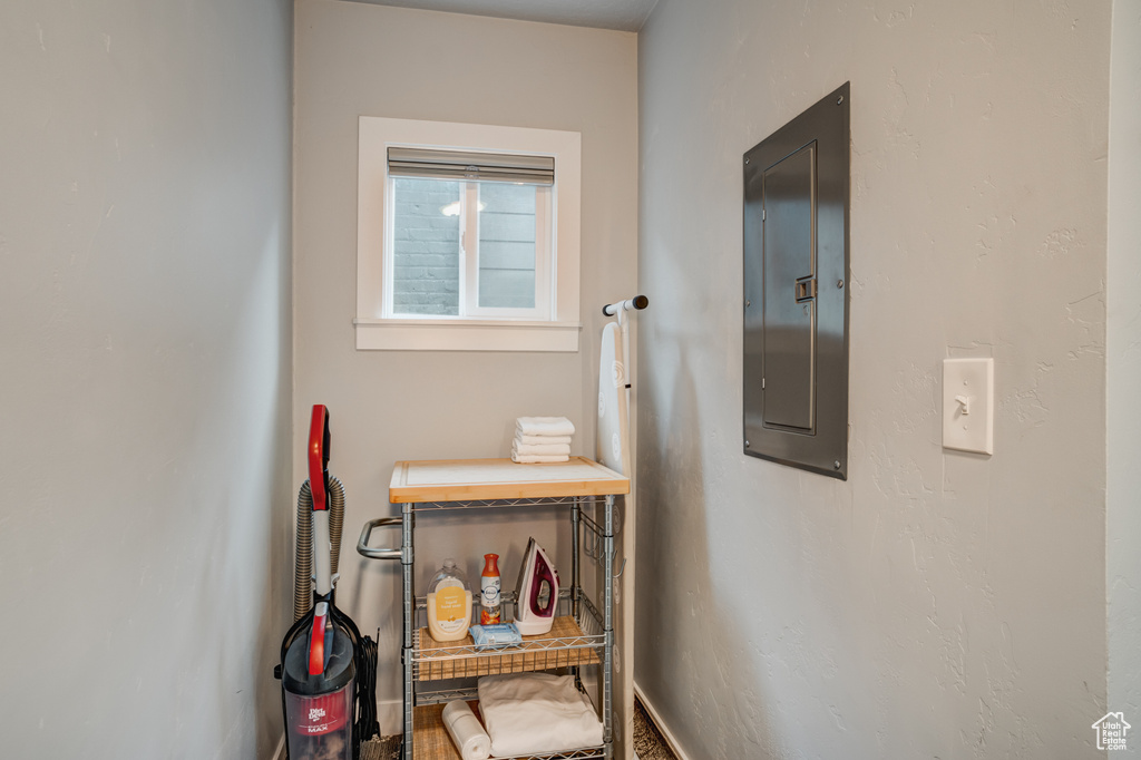 Bathroom with electric panel