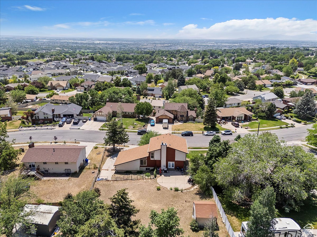 Aerial perspective of suburban area