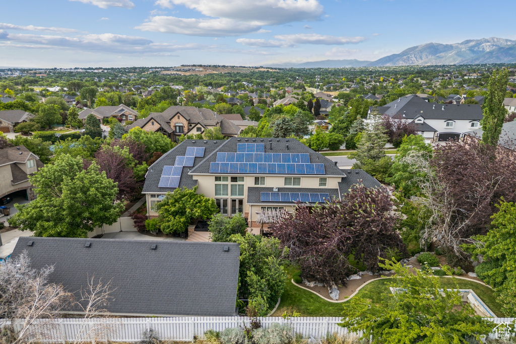 Aerial view of residential area