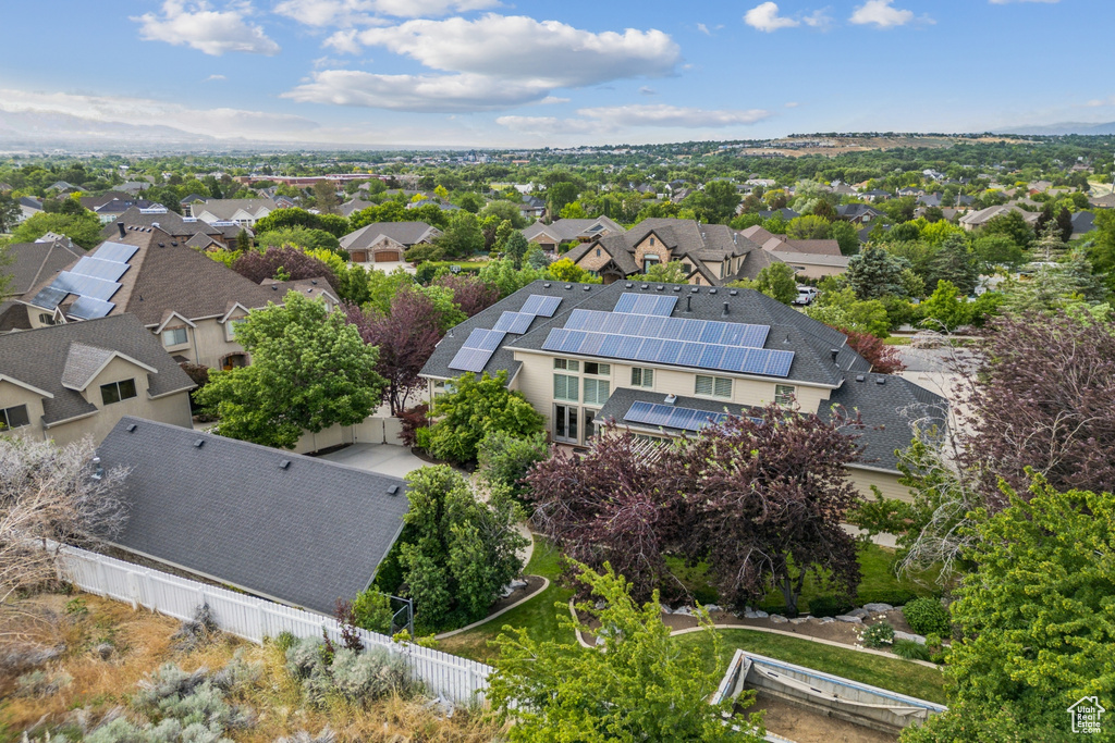Aerial perspective of suburban area