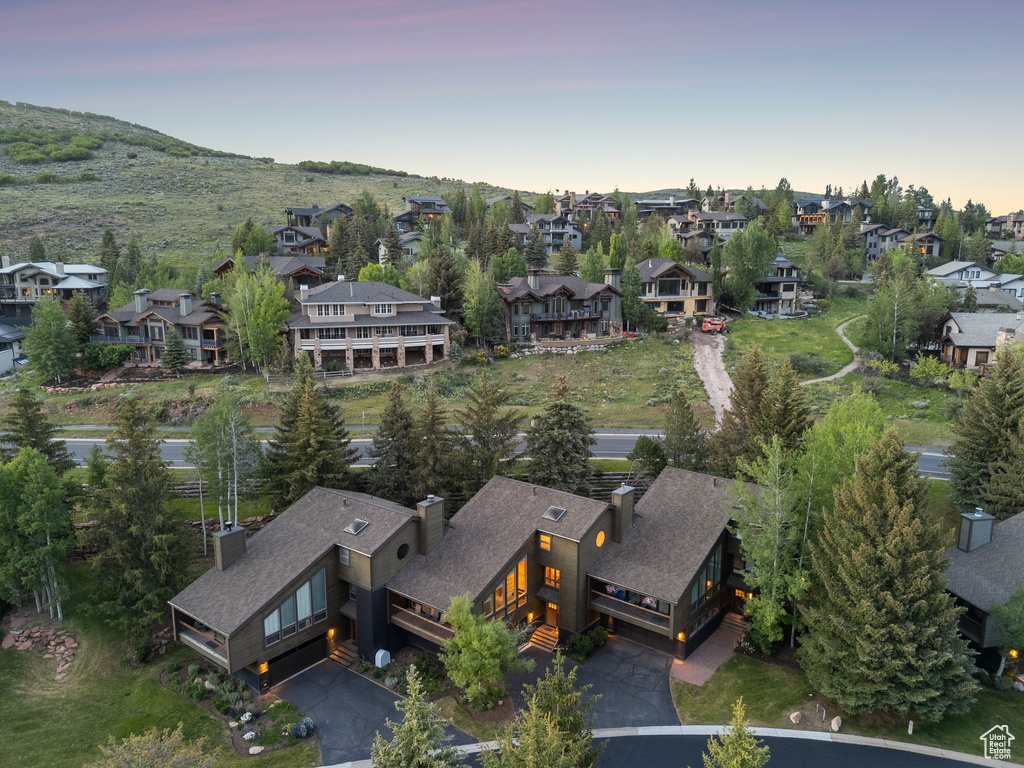 Aerial view of residential area